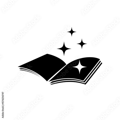 Magic spell book icon isolated on white background