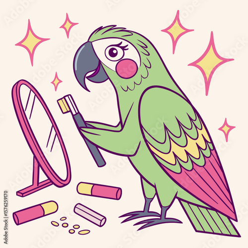 funny parrot on a skateboard