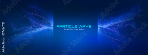 Tech speed line abstract background with fiber optic light and data network connections. Futuristic 5G wave concept for cityscapes and global internet communications. Digital vector illustration.