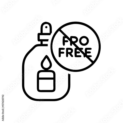 Pro-free icon depicting a bottle with a candle symbol in minimal style  