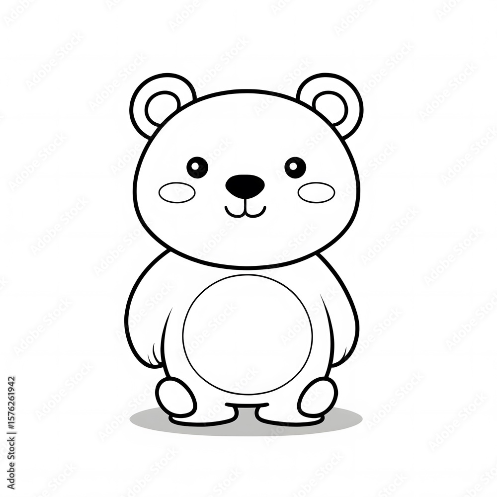 Fototapeta premium teddy bear coloring page for kids