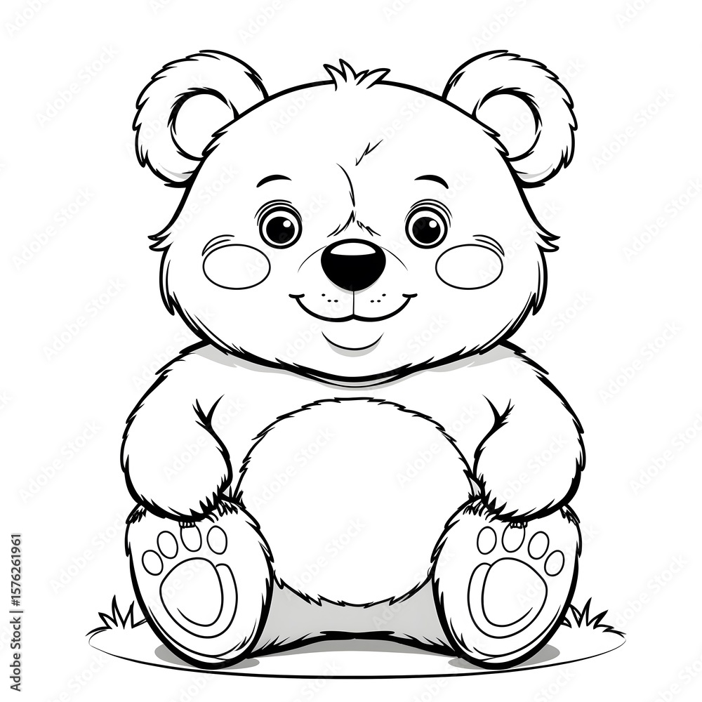 Obraz premium teddy bear coloring page for kids
