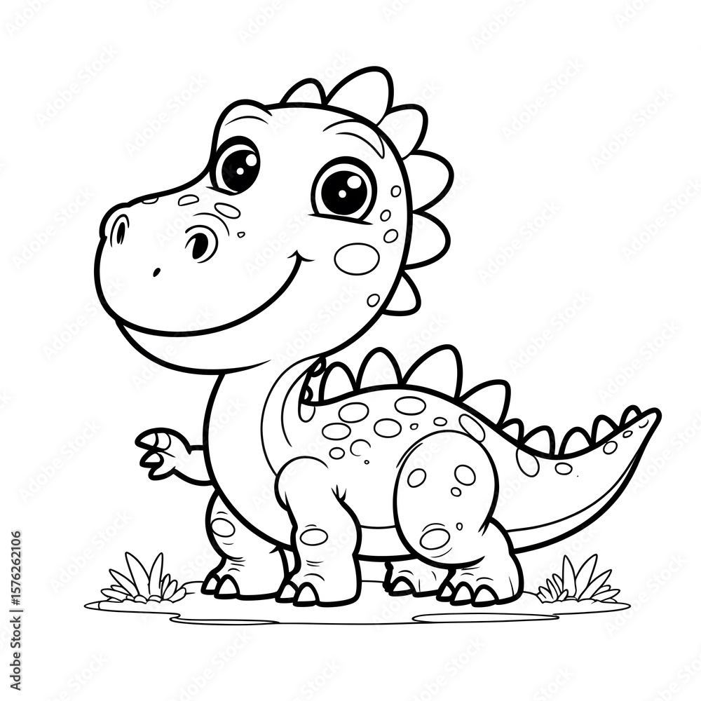 Fototapeta premium dinosaur coloring page for kids