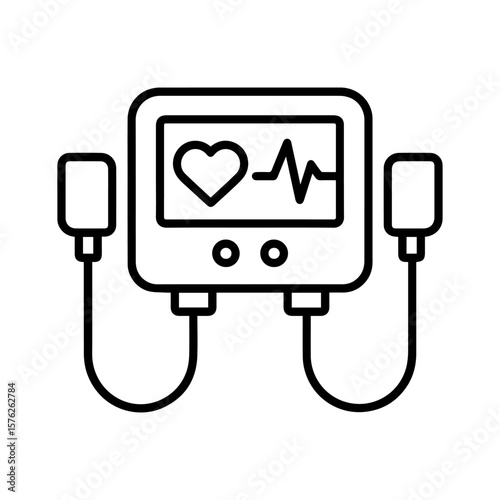 line icon defibrillator vector on white background
Vector line icon on white background