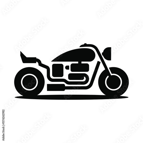 Classic motorcycle silhouette isolated on white background