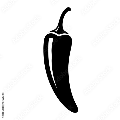 Isolated black silhouette of a chili pepper on a white background vector art