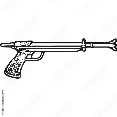 Underwater Diving Spear Gun Illustration