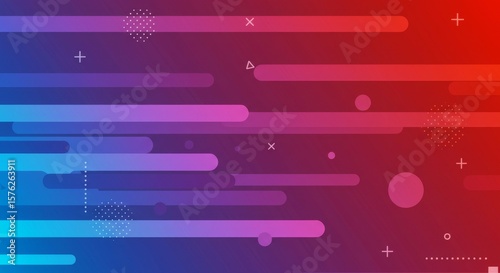 Abstract Gradient Background with Geometric Shapes in Motion