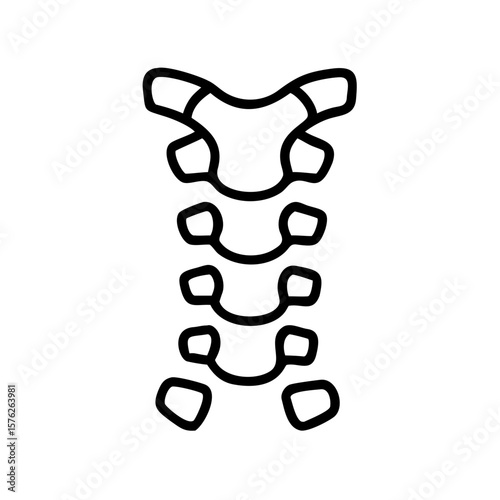 Simple outline illustration of human vertebrae spine anatomy  