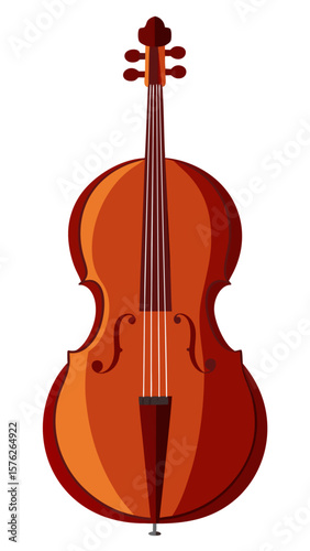 A violin is shown in a very stylized way, with a very flat and simple appearance. The image is of a very basic, abstracted version of a violin, with no strings or other details
