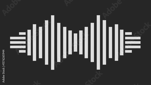 A black and white image of a sound wave. The image is abstract and has a futuristic feel to it. The sound wave is long and continuous, with no discernible pattern or shape