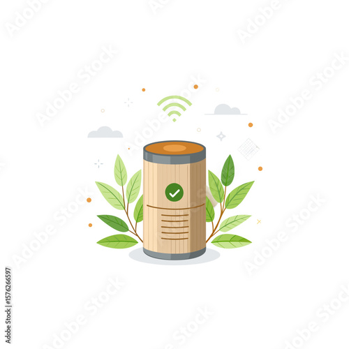 smart speaker bamboo texture leaf icon