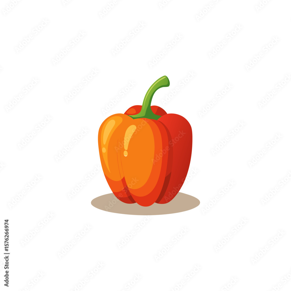Obraz premium organic bell pepper with stem and shine