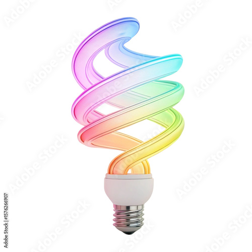 A light bulb with a spiral design
