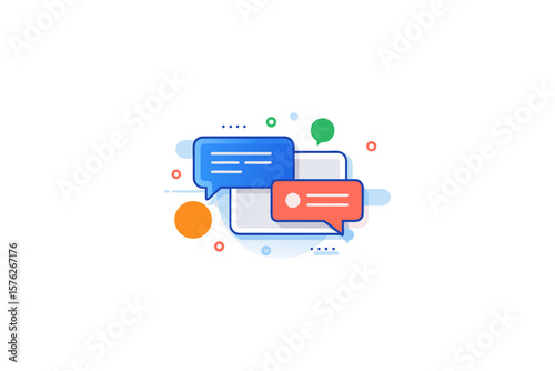 chat bubbles overlapping symbolizing live chat