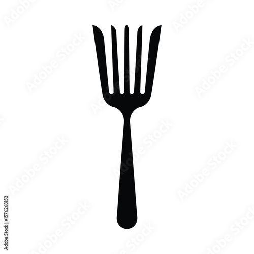 Black silhouette of a carving fork isolated on white background