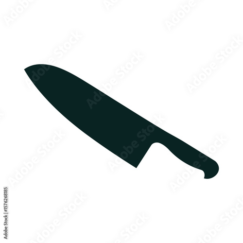 Chef knife silhouette isolated on white background
