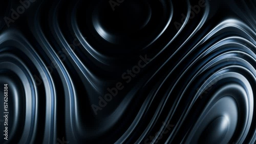 Dark blue liquid smooth wavy surface background 4K