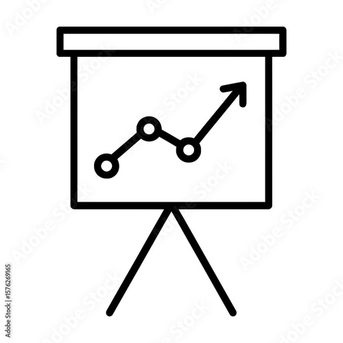 Growth Trend Chart Presentation on Flipchart Board