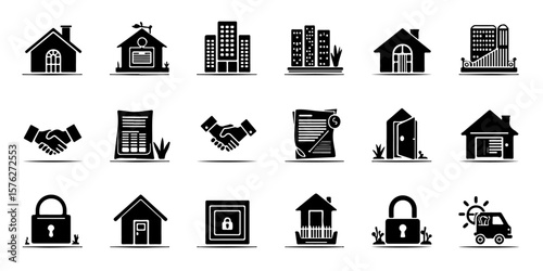 Silhouette Real Estate & Rental Property Icon Pack