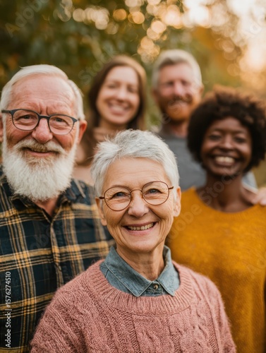 Group portrait of diverse people standing together — different ethnicities, genders and ages, inclusion, equality, community and social diversity concept
