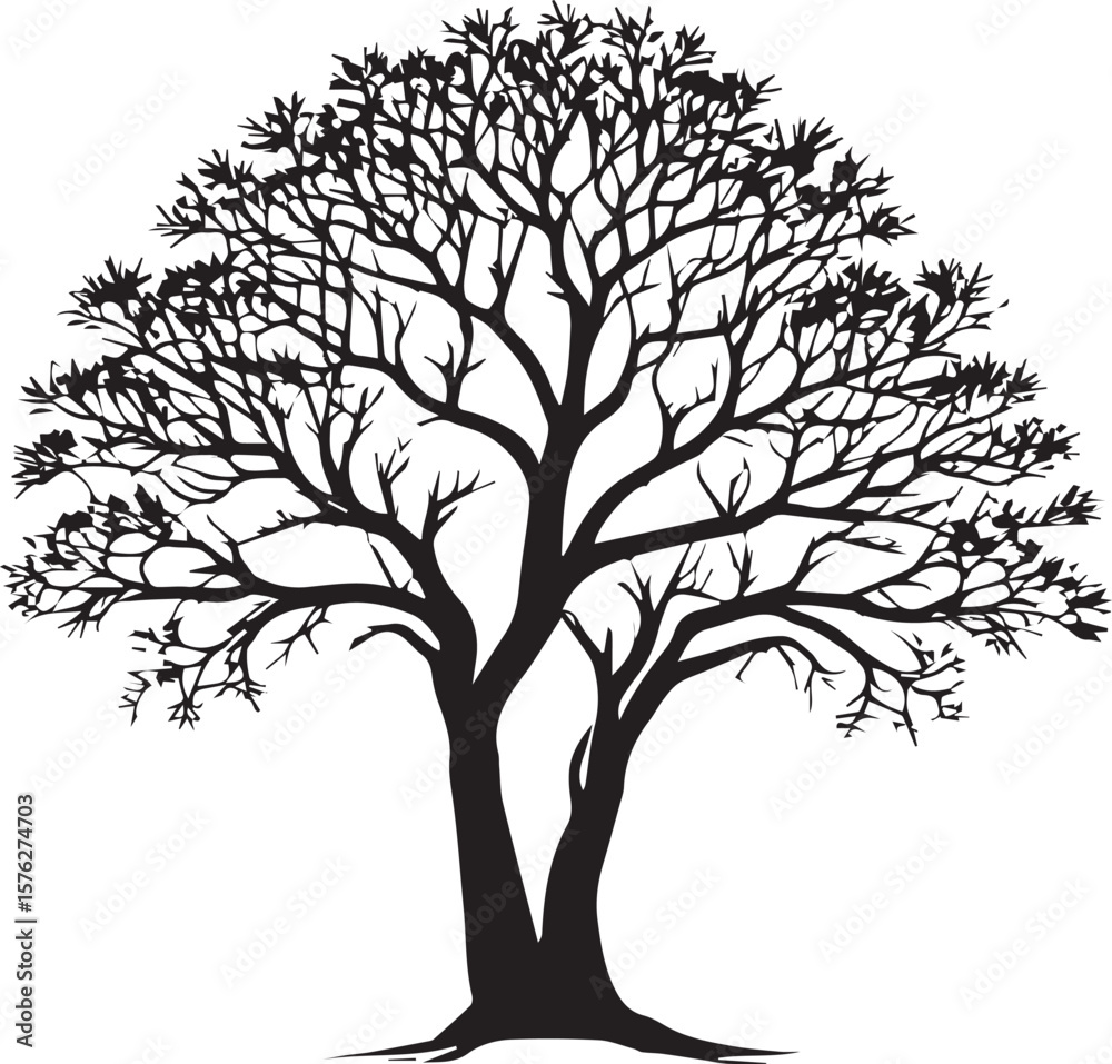 Fototapeta premium Tree silhouette Vector | Minimalist & Trendy Tree Silhouette Design | Unique & Stylish Tree Artwork for Vector design