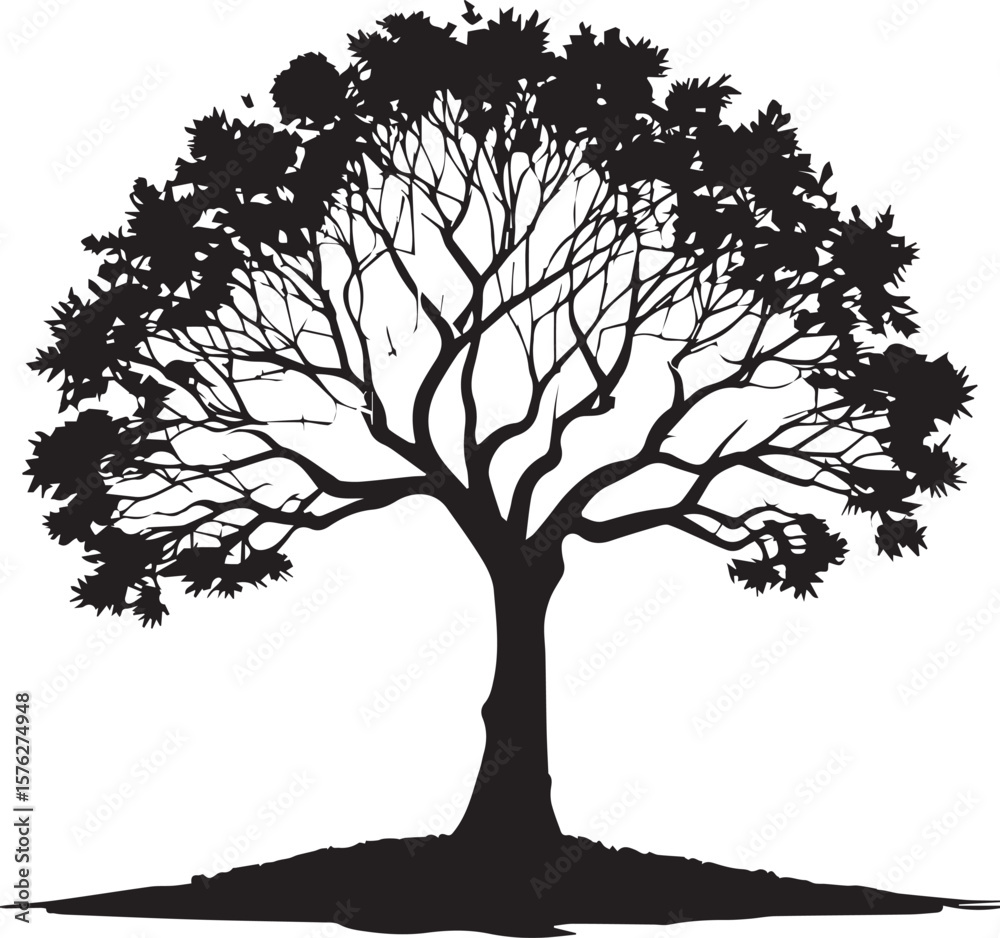 Obraz premium Tree silhouette Vector | Minimalist & Trendy Tree Silhouette Design | Unique & Stylish Tree Artwork for Vector design
