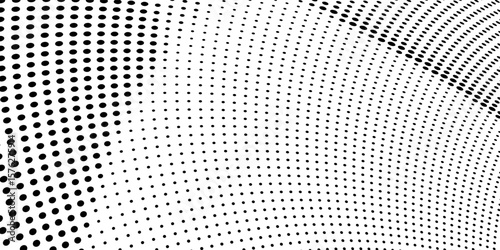 Abstract halftone background with wavy surface made of gray dots on white. eps10