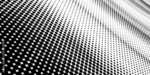 Abstract halftone background with wavy surface made of gray dots on white. eps10