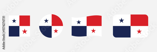 Free Download Set of Panama flag illustrator country flags - GFXLoad