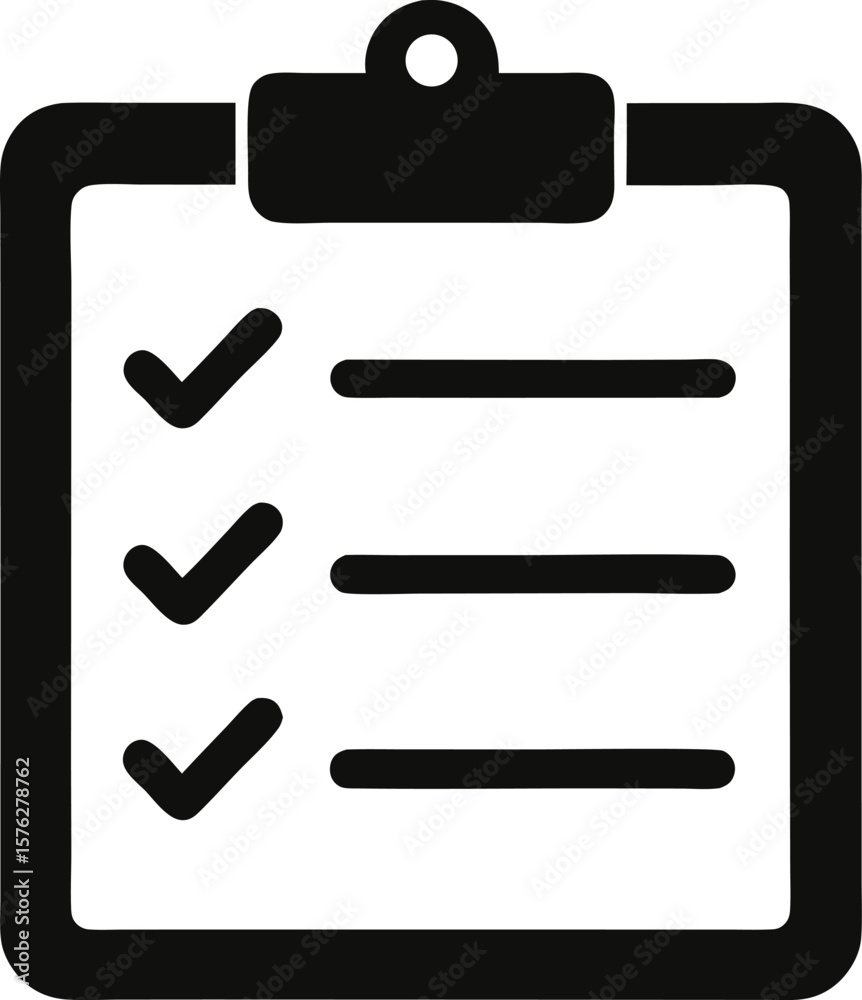 Task List Icon Black and White Graphic Task List Icon Black and White Graphic