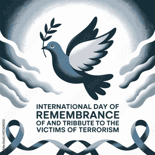 International Day of Remembrance and Tribute to the Victims of Terrorism Vector Illustration. Memorial, Tribute, and Awareness Concept.