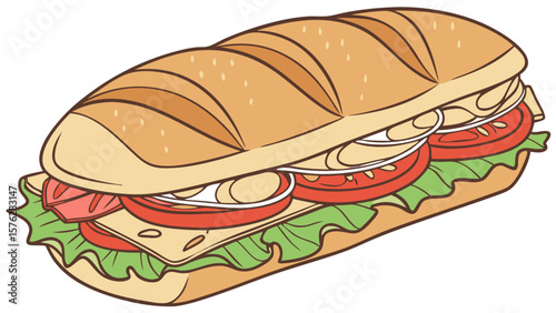 “Delicious Sandwich Vector Illustration Isolated”