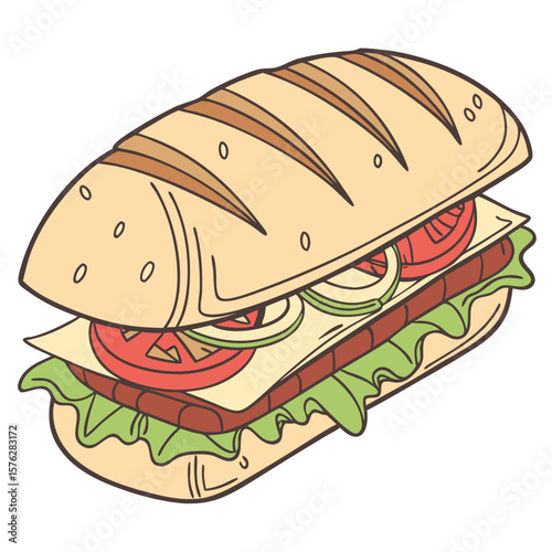 vector illustration of a sandwich