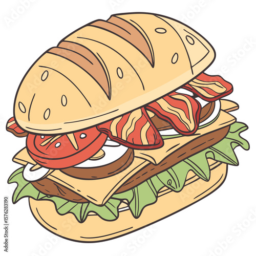 vector illustration of a sandwich