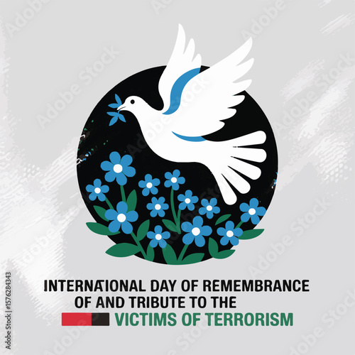 International Day of Remembrance and Tribute to the Victims of Terrorism Vector Illustration. Memorial, Tribute, and Awareness Concept.