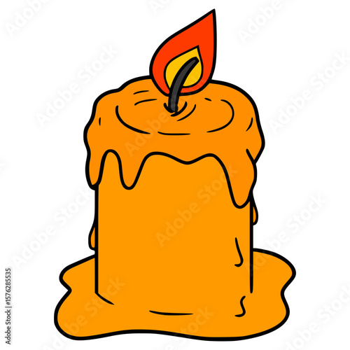 candle lit illustration hand drawn isolated vector