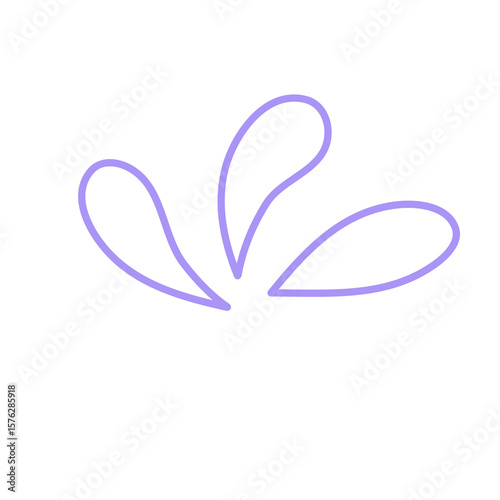 Doodle decoration line art inspired from water and seeds illustration cute icon that can be used for sticker, book, mandala, scrapbook, icon, decorative, etc. with aesthetic colorful purple color