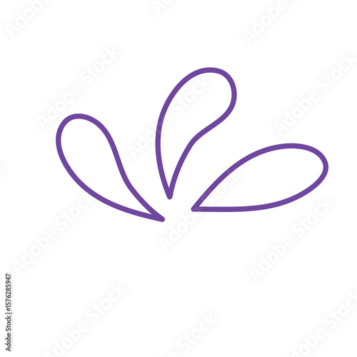 Doodle decoration line art inspired from water and seeds illustration cute icon that can be used for sticker, book, mandala, scrapbook, icon, decorative, etc. with aesthetic colorful purple color