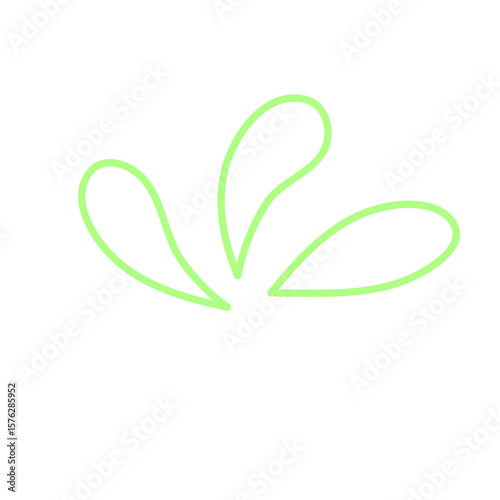 Doodle decoration line art inspired from water and seeds illustration cute icon that can be used for sticker, book, mandala, scrapbook, icon, decorative, etc. with aesthetic colorful green color