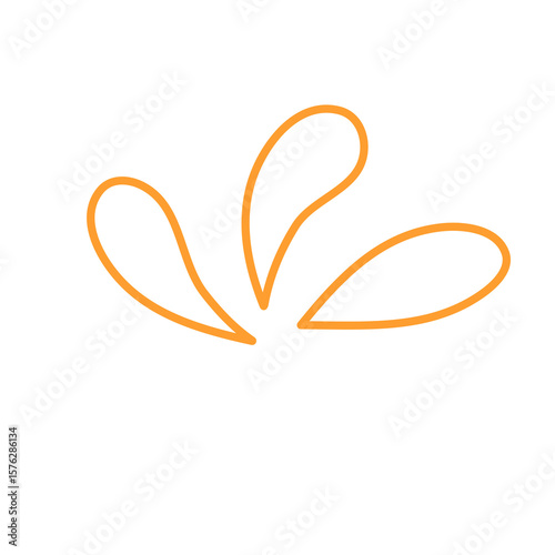 Doodle decoration line art inspired from water and seeds illustration cute icon that can be used for sticker, book, mandala, scrapbook, icon, decorative, etc. with aesthetic colorful orange color