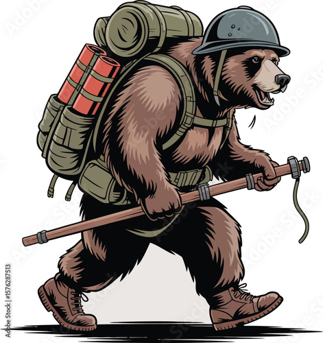 Grizzly Soldier A Bear's Epic Journey Through War-Torn Landscapes