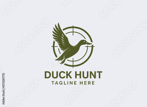 Duck Hunting Logo Template – Bird Target Vector Emblem