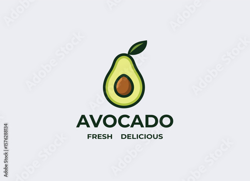 Fresh Avocado Logo Template – Organic Fruit Vector Emblem