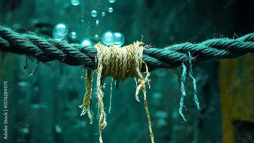 Twisted rope with a knot