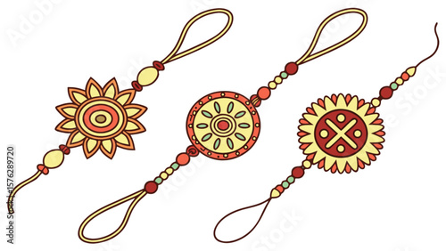 Beautiful rakhi design vector illustration for raksha bandhan indian festival of brother and sister love
