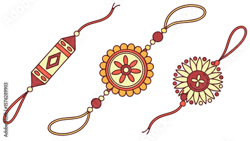 Celebrate raksha bandhan with beautiful rakhi designs vector for indian festival of brother and sister love