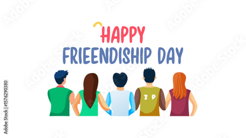 Happy friendship day celebrate with friends and friendship band vector illustration design element for cards