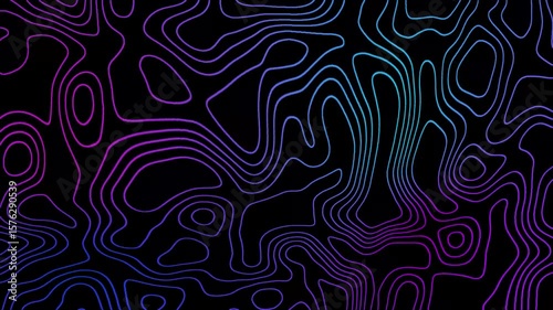Neon Waves An Abstract Journey Through Contours and Fluid Motion