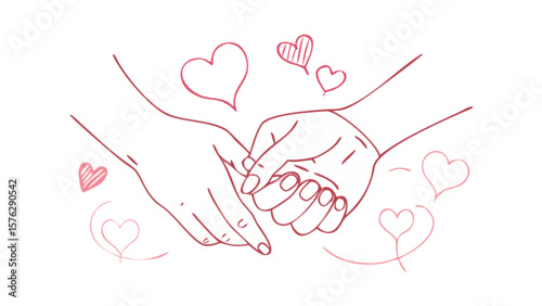 Hands holding love drawing vector illustration for valentine's day and relationship design element
